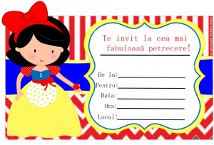alba ca zapada invitatii, invitatii petrecere, invitatii de party, invitatii petrecere cu alba ca zapada