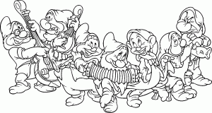 alba ca zapada, piticii, fise de colorat alba ca zapada, piticii de colorat,seven dwarfs coloring pages kids