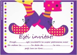 clown, clown party, clown pentru petreceri, invitatii petrecere, invitatii de petrecere, invitatii cu clown