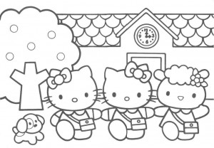 fise de colorat, fise de colorat cu hello kitty, printabile cu hello kitty, activitati copii, hello-kitty-coloring-pages