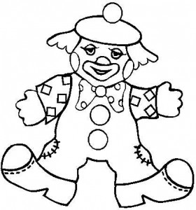fise de colorat, planse de colorat, fise de colorat clown, clown de colorat