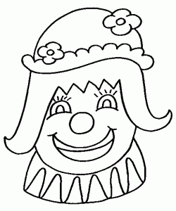 fise de colorat, planse de colorat, fise de colorat clown, clown de colorat, clown cu jongrerii, fetita clown