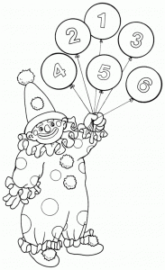 fise de colorat, planse de colorat, fise de colorat clown, clown de colorat,circus_clown_balloons