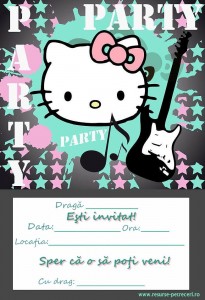 hello kitty 4, invitatii de petrecere cu hello kitty, invitatii de party, accesorii de petrecere, petreceri cu hello kitty