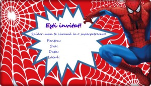 spiderman, invitatii de petrecere, invitatii party cu spiderman, invitatii petrecere spiderman, invitatii petreceri de copii
