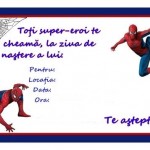 spiderman, invitatii de petrecere, invitatii party, invitatii de petrecere spiderman, invitatii cu spiderman