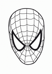 spiderman-coloring-page, masca spiderman de colorat, planse spiderman d ecolorat, fise de colorat spiderman
