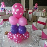 aranjament din baloane pt mese la botez