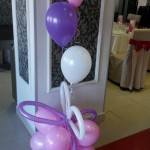 aranjamente din baloane botez, baloane roz si mov pt decoratiuni botez
