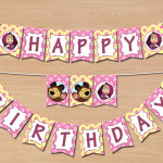 banner cu litere petrecere masha si ursul