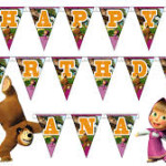banner decorativ petrecere masha si ursul