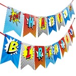 banner din litere cu super eroi