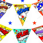 banner din stegulete cu super eroi