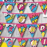 banner din stegulete cu super eroi..