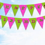 banner din stegulete decor petrecere masha si ursul