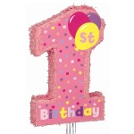 cifra unu decor poza petrecere peppa pig ,pink_pinata_1