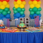 decor candy bar petrecere eroi in pijamale