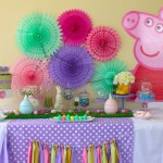 decor candy bar petrecere peppa pig colorat