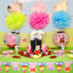 decor candy bar petrecere peppa pig, idei candy bar peppa pig