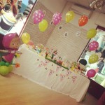 decor din baloane petrecere masha si ursul