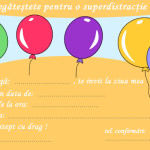 invitatie petrecere copii cu baloane